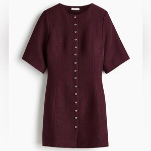 NWT H&M Burgundy Bouclé Dress Size Medium